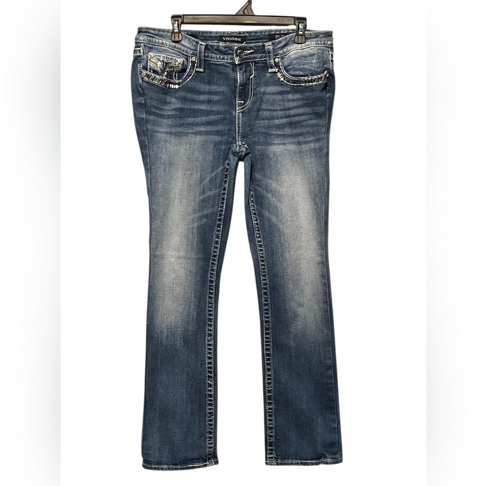 Women's Blue Jeans Maurices Vigoss 9/10 L31 Heritage Fit